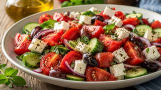 Salată mediteraneană cu roșii și feta. Rețeta simplă de vară, gata &icirc;n c&acirc;teva minute
