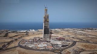 Prima clădire de 1 kilometru din lume prinde contur. Turnul Jeddah a trecut de 100 de etaje