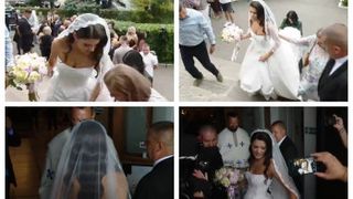 Primele imagini de la nunta lui Nazare! Maria Mihali a strălucit &icirc;ntr-o rochie de mireasă de tip prințesă