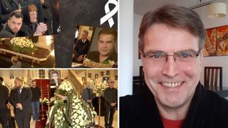 Imagini sf&acirc;șietoare de la priveghiul lui Ioan Isaiu. Mama actorului pl&acirc;nge fără oprire. Biata femeie &icirc;și conduce copilul pe ultimul drum: Priorităţile lui erau mama şi-apoi teatrul / FOTO