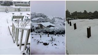 Ninge ca-n povești, la &icirc;nceput de august!  Oamenii schiază pe străzi