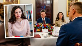 Imaginile momentului. Cum a apărut &icirc;mbrăcată Mirabela Grădinaru la Palatul Prezidențial din Varșovia