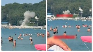 VIDEO ŞOCANT O dronă s-a prăbuşit pe o plajă plină cu turişti de la Marea Neagră