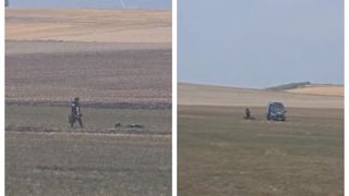DRONĂ prăbuşită pe un câmp din judeţul Vaslui! Zona a fost verificată de un echipaj pirotehnic al SRI. Potrivit primelor informații, aparatul ar avea explozibil la bord