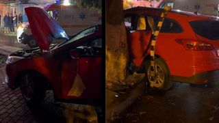 Un bărbat a ajuns la spital după ce mașina pe care o conducea a intrat &icirc;ntr-un copac, &icirc;n municipiul Iași