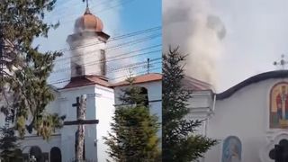 BREAKING NEWS Arde o biserică în Puchenii Mari. Lăcașul de cult era pictat de Nicolae Grigorescu