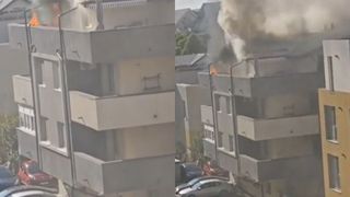 Mansarda unui bloc a fost curprinsă de o deflagrație puternică, &icirc;n Popești-Leordeni. 25 de persoane s-au autoevacuat