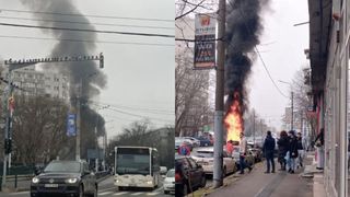 BREAKING NEWS Mașini cuprinse de foc, &icirc;n sectorul 6. Doi soți au rămas captivi &icirc;ntr-o mașină electrică. Din păcate, femeia și-a pierdut viața