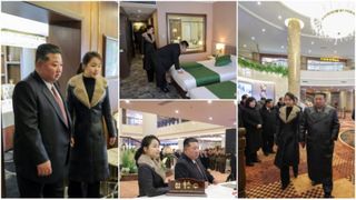 Kim Jong Un și-a luat fiica de m&acirc;nă și a dus-o să-i arate ce stațiune de lux a construit la munte