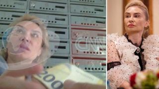Imagini cu momentul &icirc;n care avocata Adriana Georgescu primeşte mita de 60.000 de euro &icirc;n scara unui bloc
