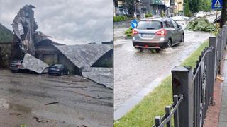 „Sfârșitul lumii în Sinaia”: Sunt 16 răniți, majoritatea turiști străini. Acoperișul gării a fost smuls de vijelie și aruncat peste DN1