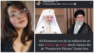 Reacții de revoltă după ce fiica Elenei Lasconi a spus că Ali Khamenei era &bdquo;de un miliard de ori mai feminist&rdquo; dec&acirc;t patriarhul Daniel