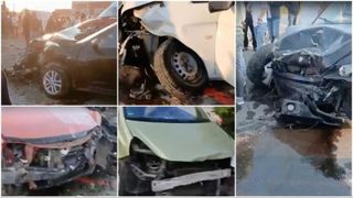 O șoferiță a lovit 11 mașini parcate la un cunoscut centru comercial, l&acirc;ngă București: Sunt 2 răniți, multe din vehicule sunt distruse