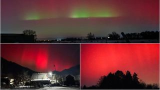 Spectacol de culori pe cer. Aurora boreală, vizibilă &icirc;n mai multe județe din Rom&acirc;nia, după furtuna solară