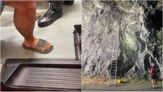 Un bărbat s-a apucat să escaladeze Cheile Rudăriei din Munții Banatului &icirc;n papuci. A sunat la Salvamont ca să fie salvat