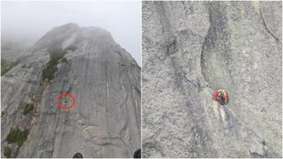 Doi bărbați au rămași agățați pe o stâncă, la sute de metri înălțime, o noapte întreagă. Cum au fost savați, până la urmă