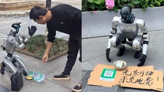 Un robot umanoid a ieșit la cerșit pe o stradă din China. Spunea că &bdquo;nu are bani să se re&icirc;ncarce&rdquo;