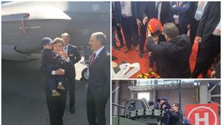 Nicușor Dan a venit cu băiatul lui la expoziția de tehnologii militare BSDA 2026. Imagini cu Președintele într-un F-35 și pe un blindat