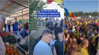 Călin Georgescu și-a regizat o nouă vizită la t&acirc;rg. A cumpărat roșii de 10 lei, oamenii l-au ironziat: &bdquo;Spuneți ceva &icirc;n limba bătr&acirc;nă&rdquo;