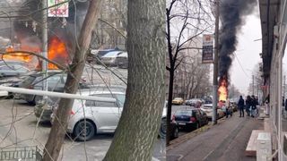 Incendiu puternic pe un bulevard din București. O mașină a luat foc &icirc;n trafic, pasagerul din dreapta a murit. Mai există &icirc;ncă o victimă