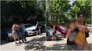 Imagini șocante cu o femeie care &icirc;și bate fiica pe stradă, la Constanța. C&acirc;nd trecătorii intervin, le strigă: &bdquo;Luați-o și creșteți-o!&rdquo;
