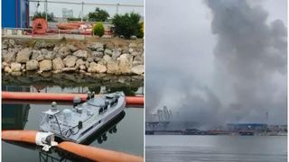 Alertă &icirc;n Portul Constanța. O dronă navală cu timer atașat a explodat. MApN: Este de tipul celor folosite &icirc;n războiul din Ucraina