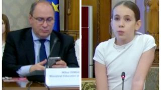 Elevă de clasa a V-a, către ministrul Educației, atent mai mult pe telefon: &bdquo;Voi ne interziceți telefoanele, dar nu ne &icirc;nvățați să le folosim corect!&rdquo; Discursul ei e viral