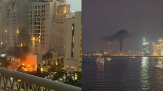 O rachetă iraniană a lovit &icirc;n Dubai, l&acirc;ngă Burj Khalifa. &Icirc;n hotelurile luxoase din zonă se cazează turiști ruși