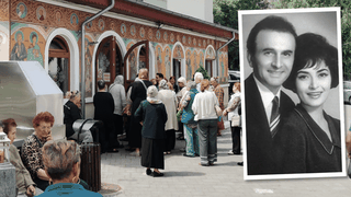 Primele imagini de la înmormântarea Sandei Țăranu, „Vocea de aur” a TVR. Își va dormi somnul de veci alături de marea dragoste. Ce scrie pe coroana depusă de sora ei