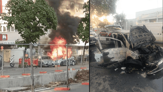 VIDEO. Un autoturism Mercedes a luat foc pe Bulevardul Ion Mihalache din București. A cui e mașina și de unde a pornit incendiul?