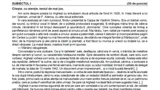 UPDATE Subiecte Rom&acirc;nă la simulare BAC 2026. Ce a picat la subiectul al III-lea