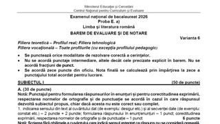UPDATE Subiecte și bareme Bacalaureat 2026. Probleme cu unul dintre subiectele de la Limba Rom&acirc;nă