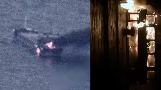 BREAKING NEWS O navă a fost cuprinsă de foc &icirc;n Marea Neagră după un atac cu dronă. Un membru al echipajului și-a pierdut viața