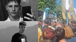 Imaginile durerii de la &icirc;nmorm&acirc;ntarea fraților &icirc;necați la Olimp. Vlad și Ionuț au fost conduși astăzi pe ultimul drum