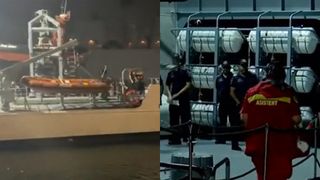 Navă cu 12 oameni la bord, cuprinsă de foc &icirc;n Marea Neagră. Nicușor Dan, primele declarații