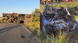 Două persoane, soți și soție, și-au pierdut viața, &icirc;n județul Brăila, după ce o remorcă s-a desprins de un camion și s-a răsturnat peste mașina &icirc;n care se aflau